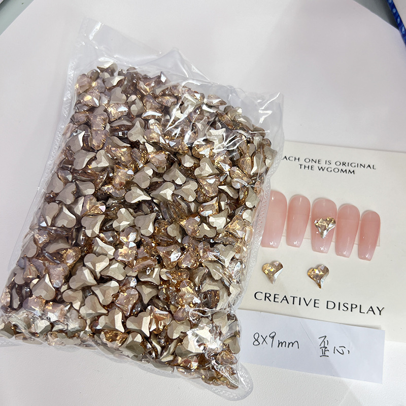 [KKK04-02] champagne with crooked heart 8 * 9mm