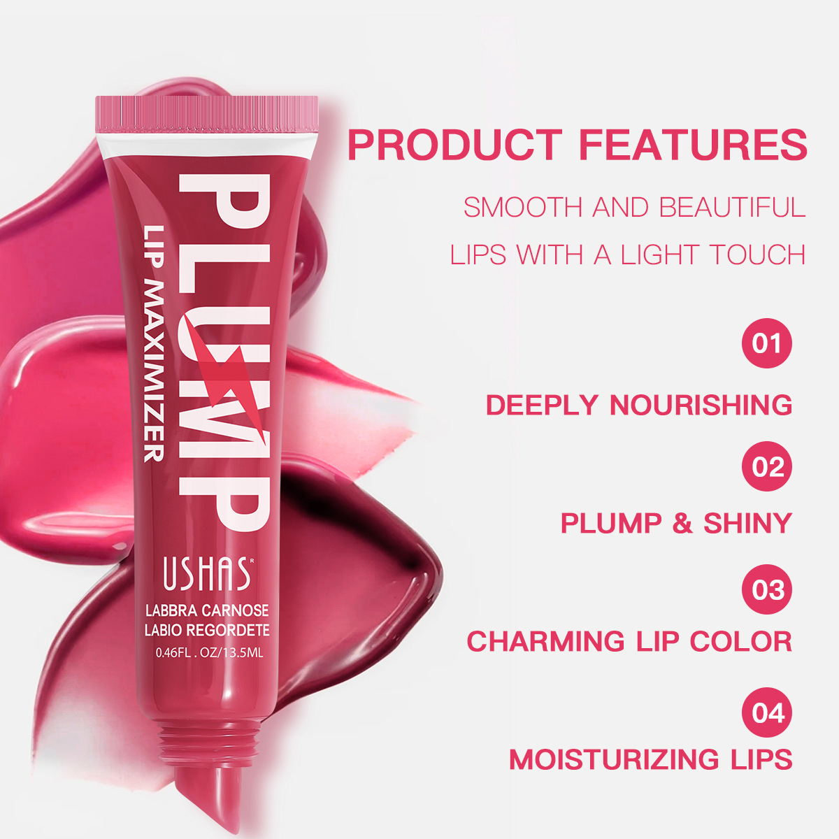 USHAS punto transfronterizo europeo y americano venta caliente, resistente al agua y duradero, sin decoloración, taza sin adherencia, lápiz labial de esmalte de labios UC087
