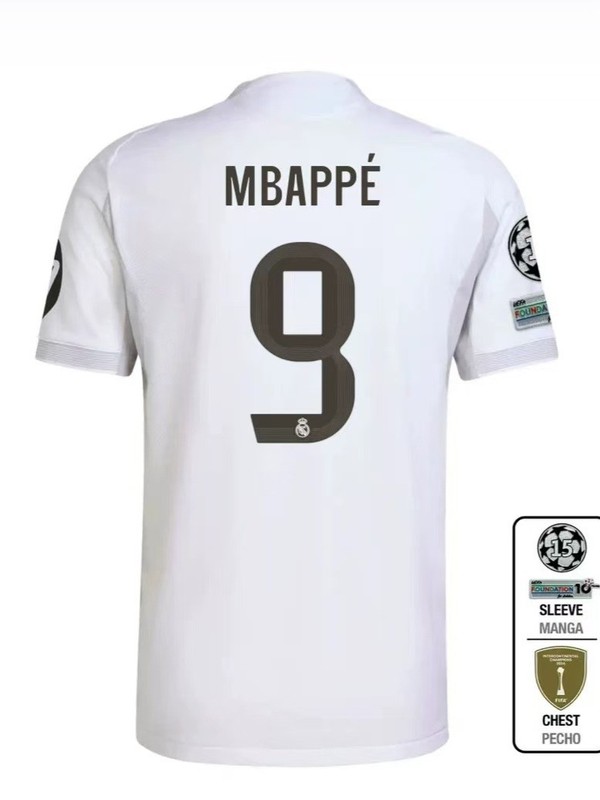 レアル・マドリード 2526 ジャージ レアル・マドリード ホーム チャンピオンズリーグ No.5 ベリンガム No.9 ムバッペ サッカーユニフォーム|undefined