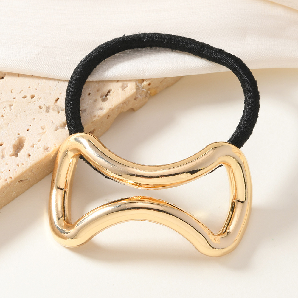 Nuevo anillo de cabello de metal en forma de 8, lujo ligero, nichos de alto nivel, cuerda de cabeza con lazo, cola de caballo, banda elástica alta, mujer