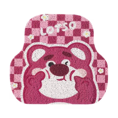 Cartoon cute bear car mat Universal Foot Pad - plaid-bear-rear-1