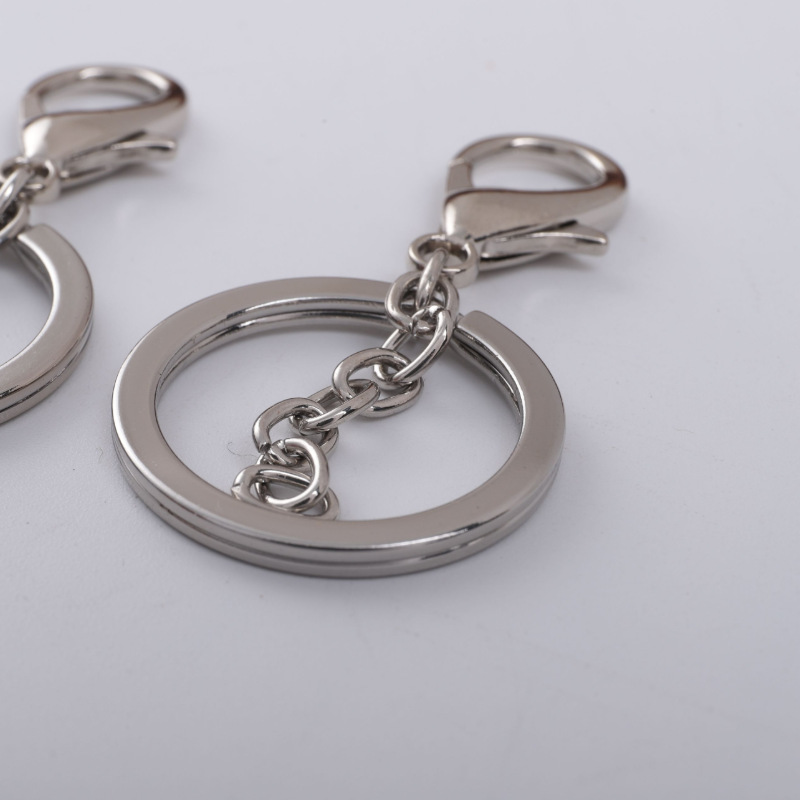 Customized DIY Alloy Keychain Lobster Clasp Three-Piece Set with Chain, Bag Toy Keychain Accessories Customization