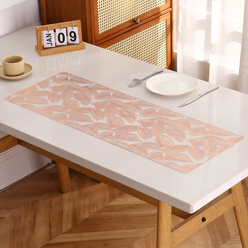 Almohadilla de aislamiento térmico de mil hojas Almohadilla de PVC impermeable y a prueba de aceite Almohadilla de estilo occidental de estilo INS europeo y americano de alta calidad Bandera de mesa europea al por mayor