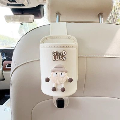 Car cup holder/beverage holder Holder Hook Car Rear Multi-Functional - off-white-leather-water-cup-holder-with-hook-off-white-happy-coal