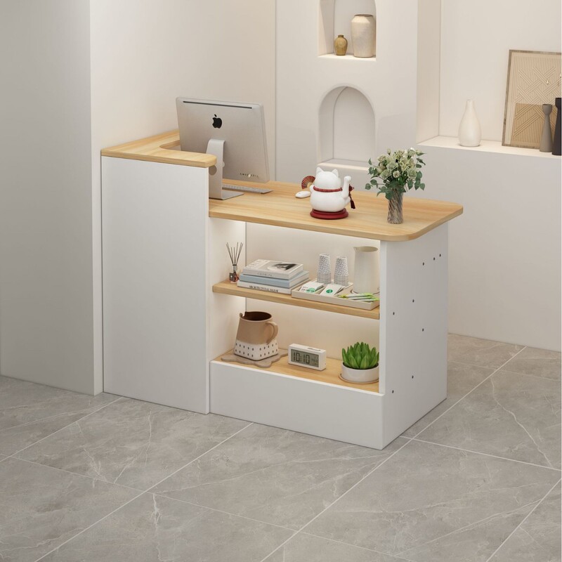 Reception Desk, Bar Counter, Cash Register Counter, Small Simple Modern Shop Counter for Supermarket, Clothing Store, Restaurant, Front Desk Table Reception Desk, Bar Counter, Cash Register Counter, Small Simple Modern Shop Counter for Supermarket, Clothing Store, Restaurant, Front Desk Table