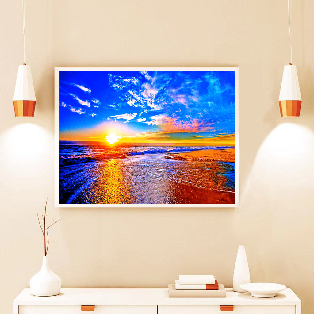 Evening Sunset Boat Diamond Painting