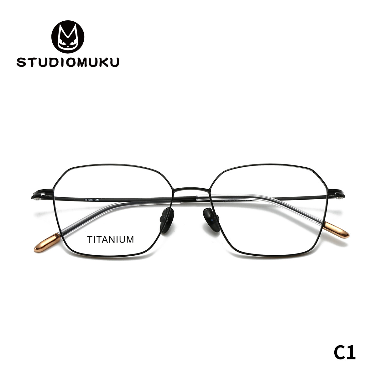 Gafas de madera STUDIOMUKU, buenas para la suerte, monturas de gafas poligonales, monturas de gafas simples ultraligeras