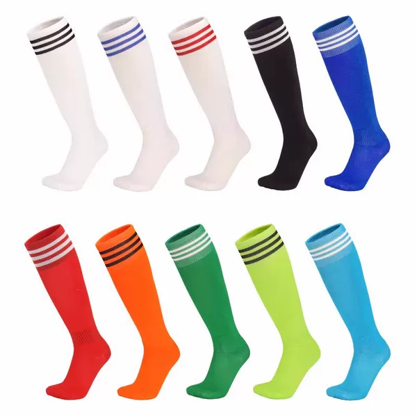 Wholesale from Manufacturer: 3-Stripe Towel-Bottom Soccer Socks, Long Tube for Competition and Training, Breathable, Non-Slip, Thickened, Solid Color Sports Socks