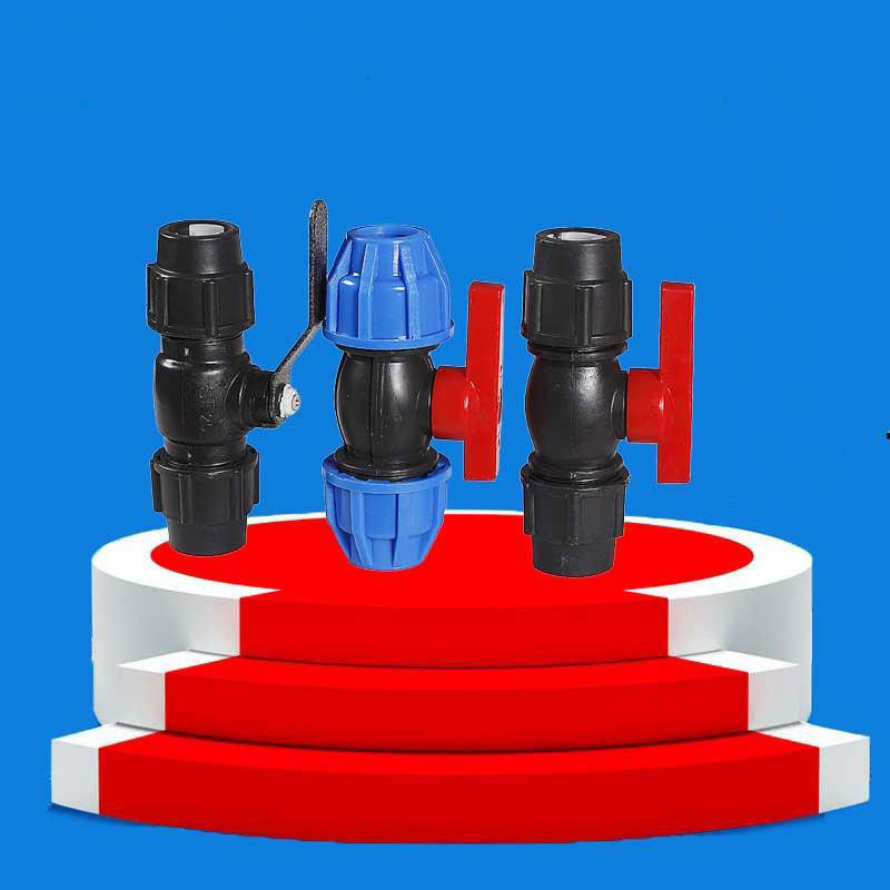 Black PE water pipe fittings water pipe repair quick connector switch ball valve factory direct without hot melt Black PE water pipe fittings water pipe repair quick connector switch ball valve factory direct without hot melt