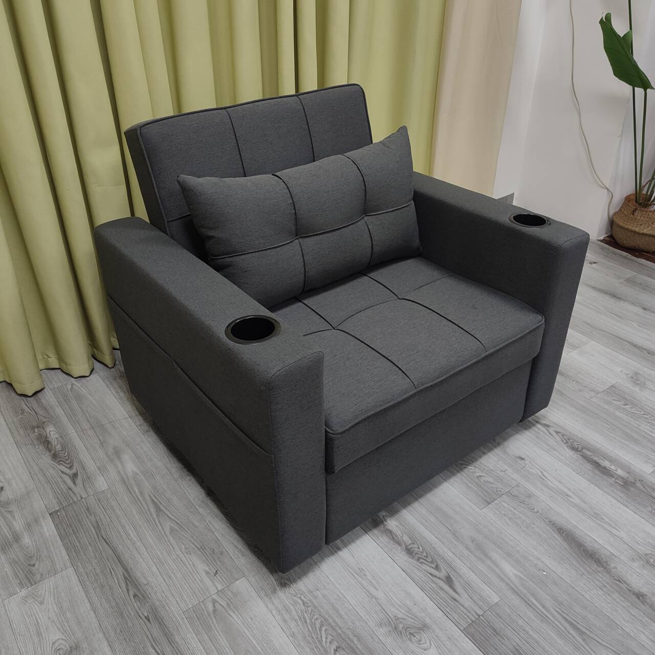 Sofá cama de algodón multifuncional para una persona, sala de estar, oficina, almuerzo, artefacto mágico con portatazas, sofá cama de cine privado