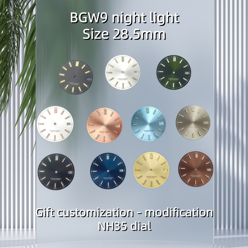Nh35 Dial 4R35/6R35 Dial with Luminous Markers DIY Mechanical Watch Modification Parts Size 28.5mm
