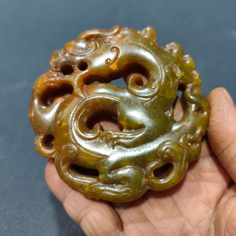 大量批发老岫玉古玩玉器捡漏做旧兽面镂空八卦古玉老玉挂件|undefined