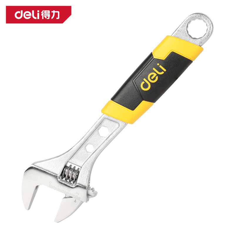 正品得力工具DL30110活动扳手卫浴活口扳手万用多功能塑柄活扳手