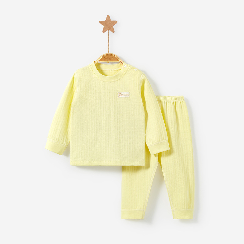 Ropa interior para niños traje de primavera, otoño e invierno para niños y niñas de algodón puro cálido traje dividido bebé otoño ropa pantalones largos