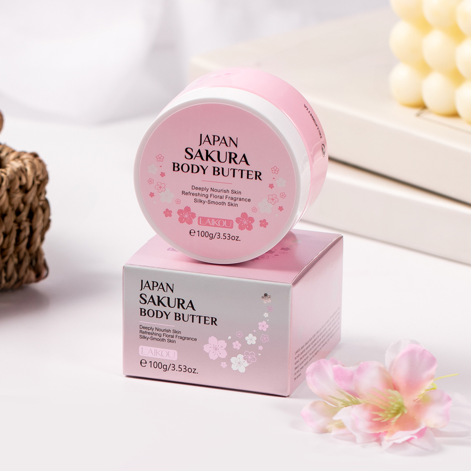 Cross-border LAIKOU Sakura Body Oil 100g Hydrating and Moisturizing Manufacturer's wholesale Body Moisturizing cream in stock undefined