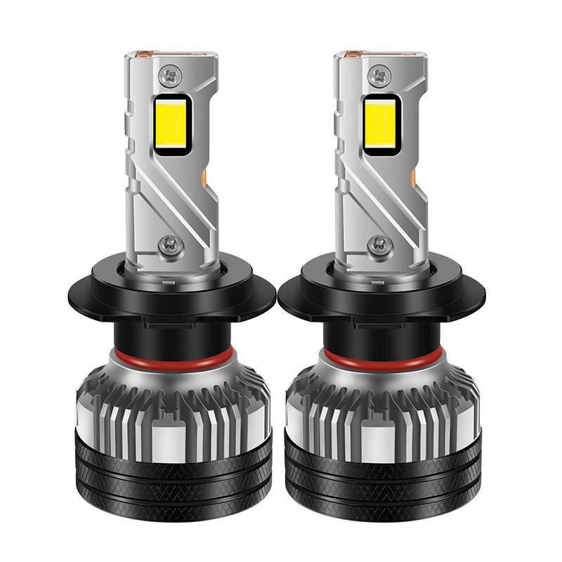 Faros LED de automóvil de alta potencia de tres tubos de cobre transfronterizos h7 súper brillantes h4 lejanos y cercanos integrados h11 luces de automóvil modificadas luz láser