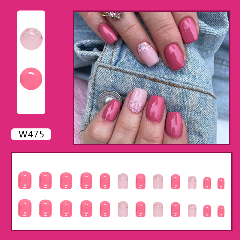 Sweet Simple Style Solid Color Abs Plastic Nail Patches 1 Set display picture 1