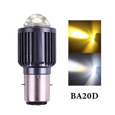 Motorcycle headlights, headlights H4 Ba20D White-Yellow High - ba20d-white-yellow