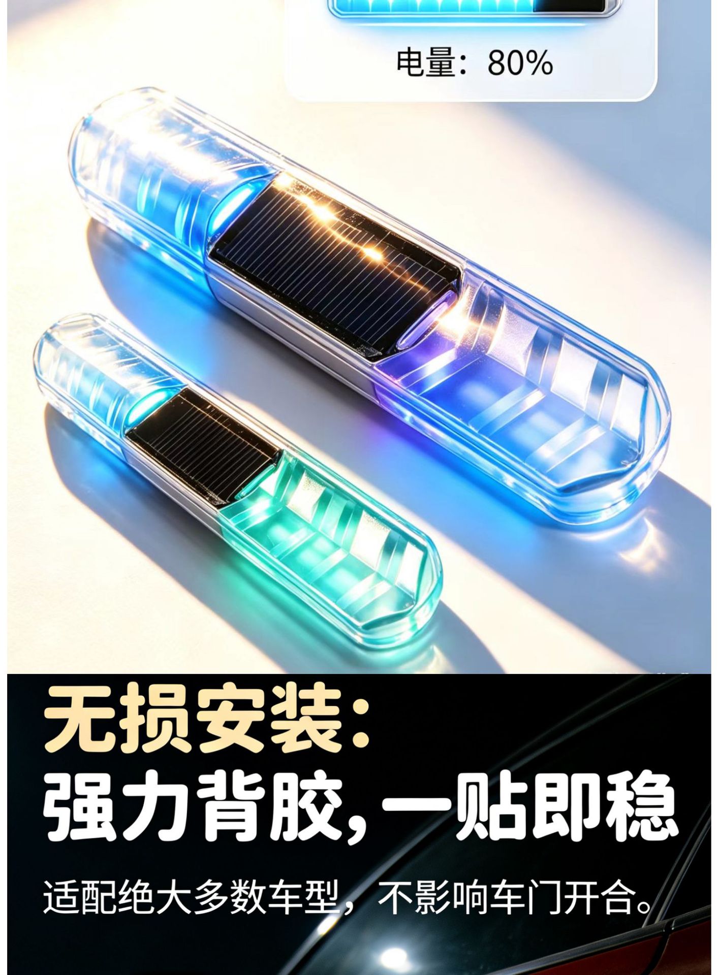 Car Welcome Light, Multi-Functional Led Anti-Collision Flashing Door Warning Light, Car Ambient Light, Colorful Ground Lighting Warning