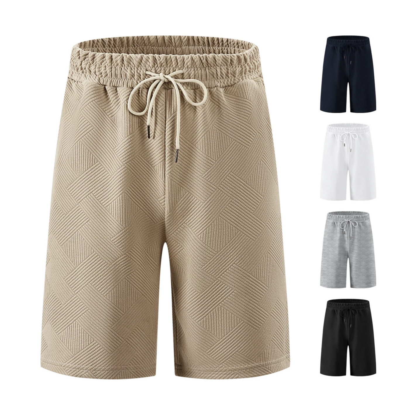 Transfronterizo Amazon hombre Jacquard de verano delgado pantalones cortos casuales sueltos respirables pulsadas pantalones deportivos americanos