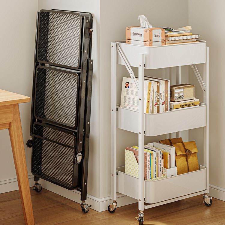 Carro plegable estantería estante de almacenamiento piso dormitorio snack Rack móvil ruedas cocina rack de almacenamiento