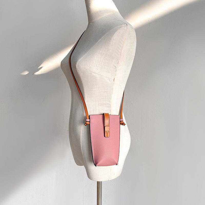 2024 verano teléfono móvil bandolera mujer estilo ins color de contraste billetera vertical todo fósforo cuero PU mini bolso bolso para teléfono móvil