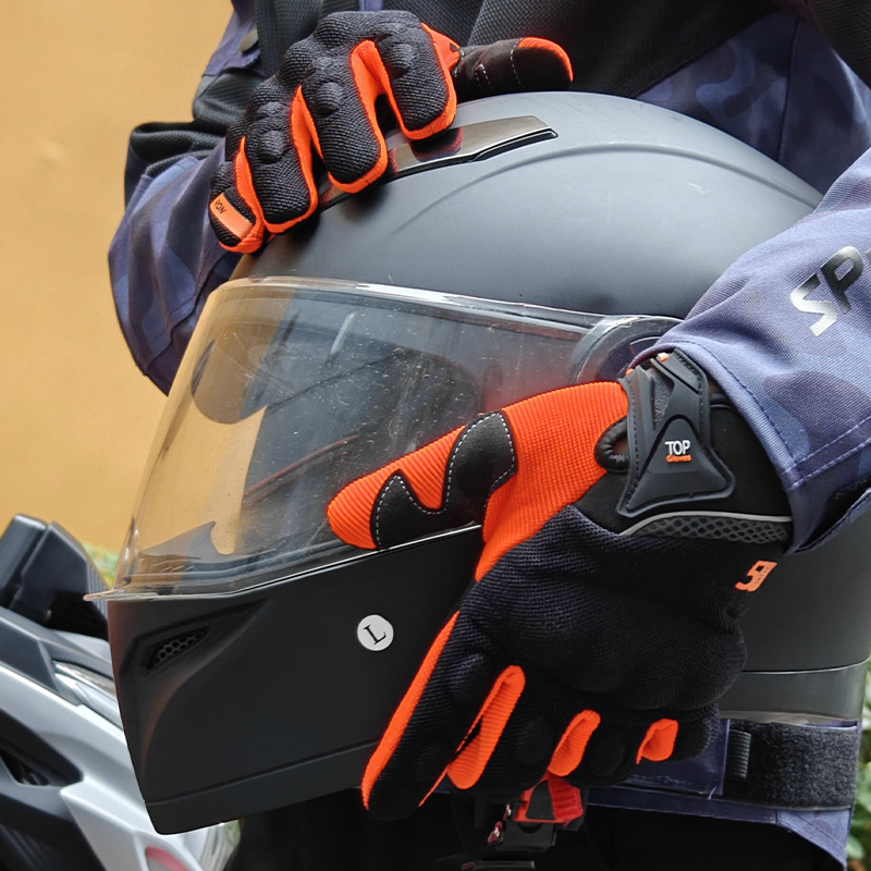 Guantes de motocicleta a prueba de caídas transpirables cuatro estaciones ciclismo locomotora de carreras de dedos resistentes al desgaste antideslizante para llevar guantes de pantalla táctil para hombres