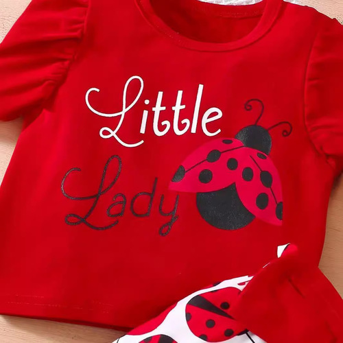 Baby Girl Summer Top English Print Shorts Insect Full Print Newborn Sleeveless Set Children's Clothing