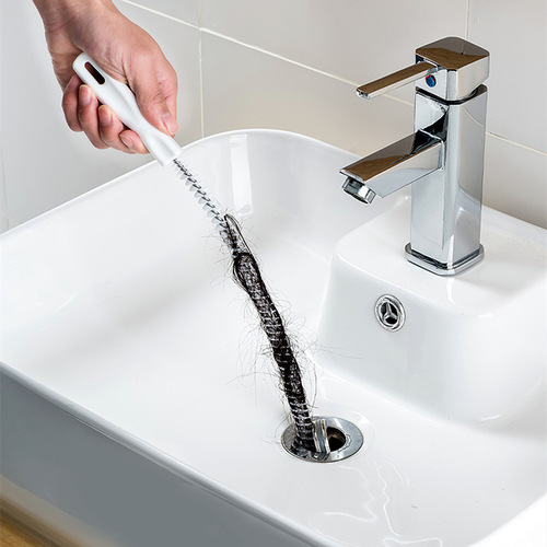 Flexible pipe dredge, sewer hair cleaner, wash basin cleaning brush, water pipe artifact tool