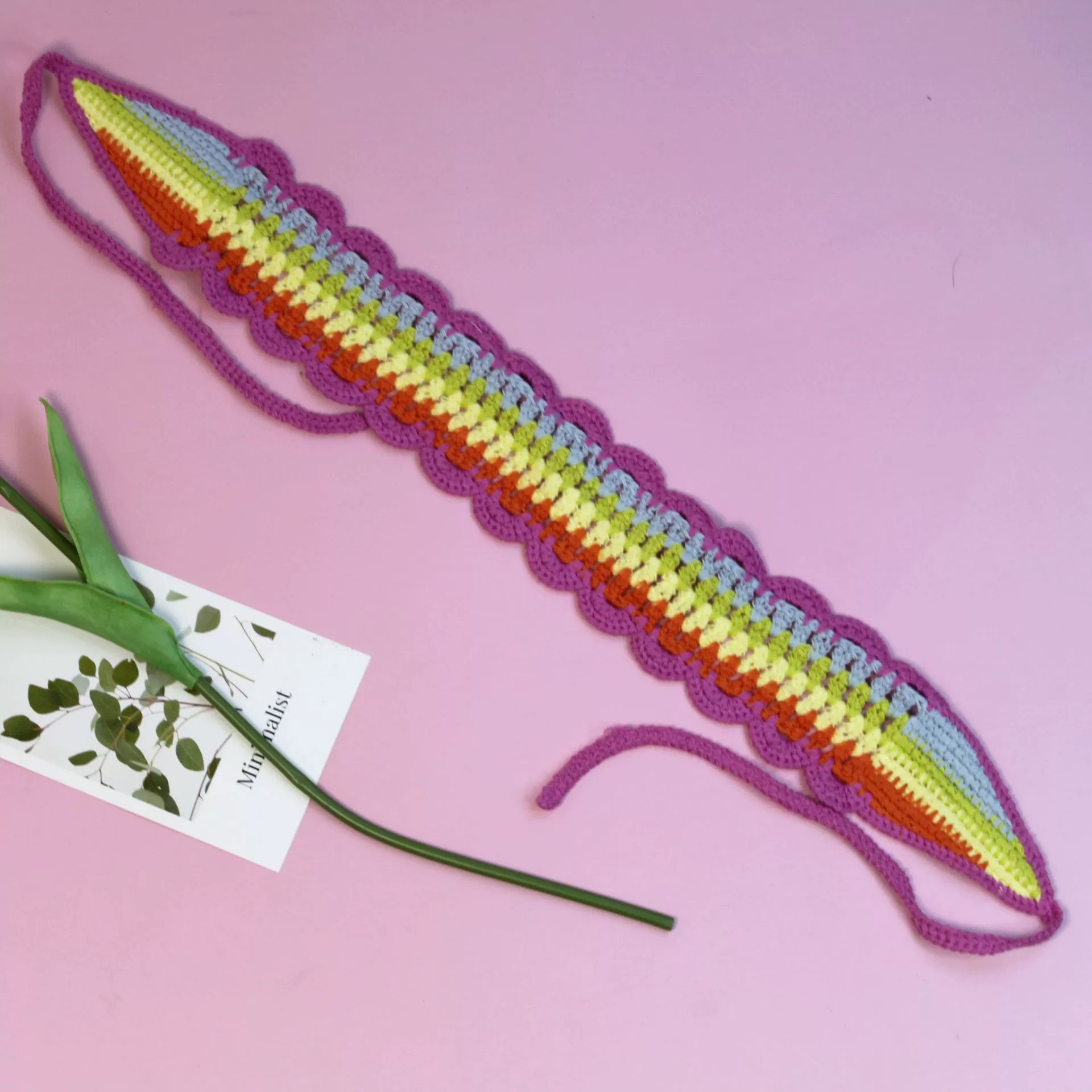 Этническая Crochet повязка на голову, тканое украшение для волос, регулируемая, яркий бохо-стиль
