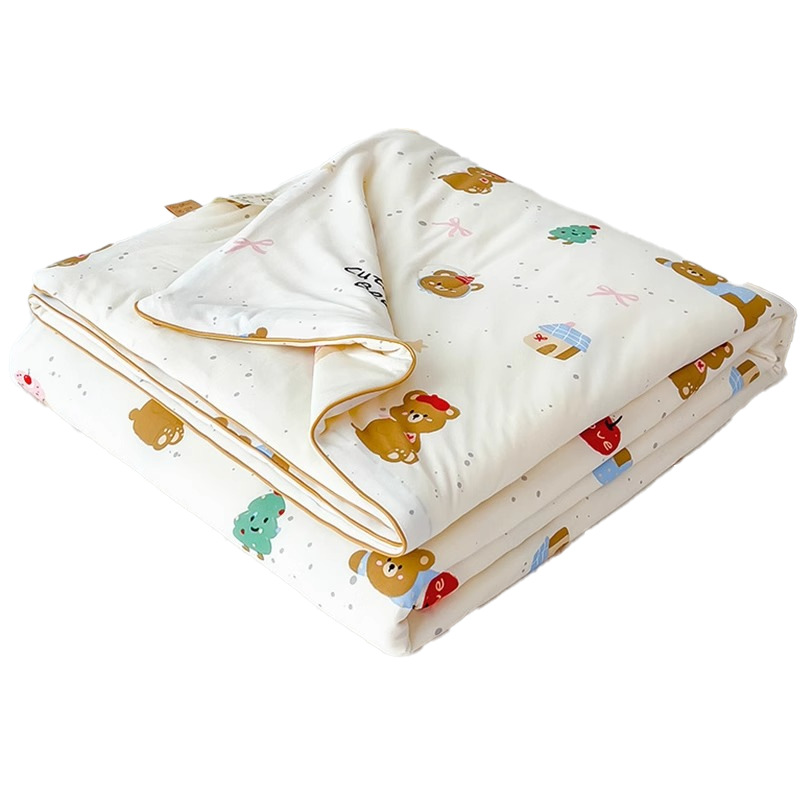Colcha fresca de verano de algodón de punto de dibujos animados Colcha de aire acondicionado de dormitorio de estudiantes Colcha de verano para niños Colcha fina de verano lavable a máquina