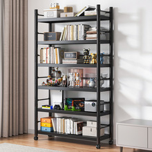 明峥家具厂书架置物架落地简易铁艺可移动零食收纳架客厅学生展示