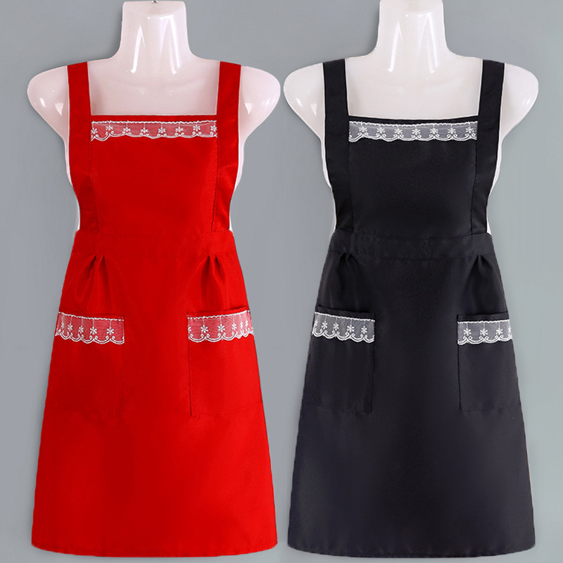 Delantal al por mayor marrón uniforme cintura hogar comercial anti-incrustante y aceite-prueba de las mujeres media princesa vestido de cintura