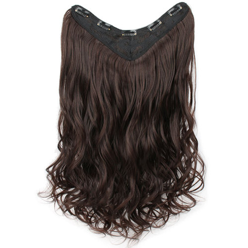 Wig long hair one piece long curly V-shaped hair extension invisible fluffy big wave artificial hair wig