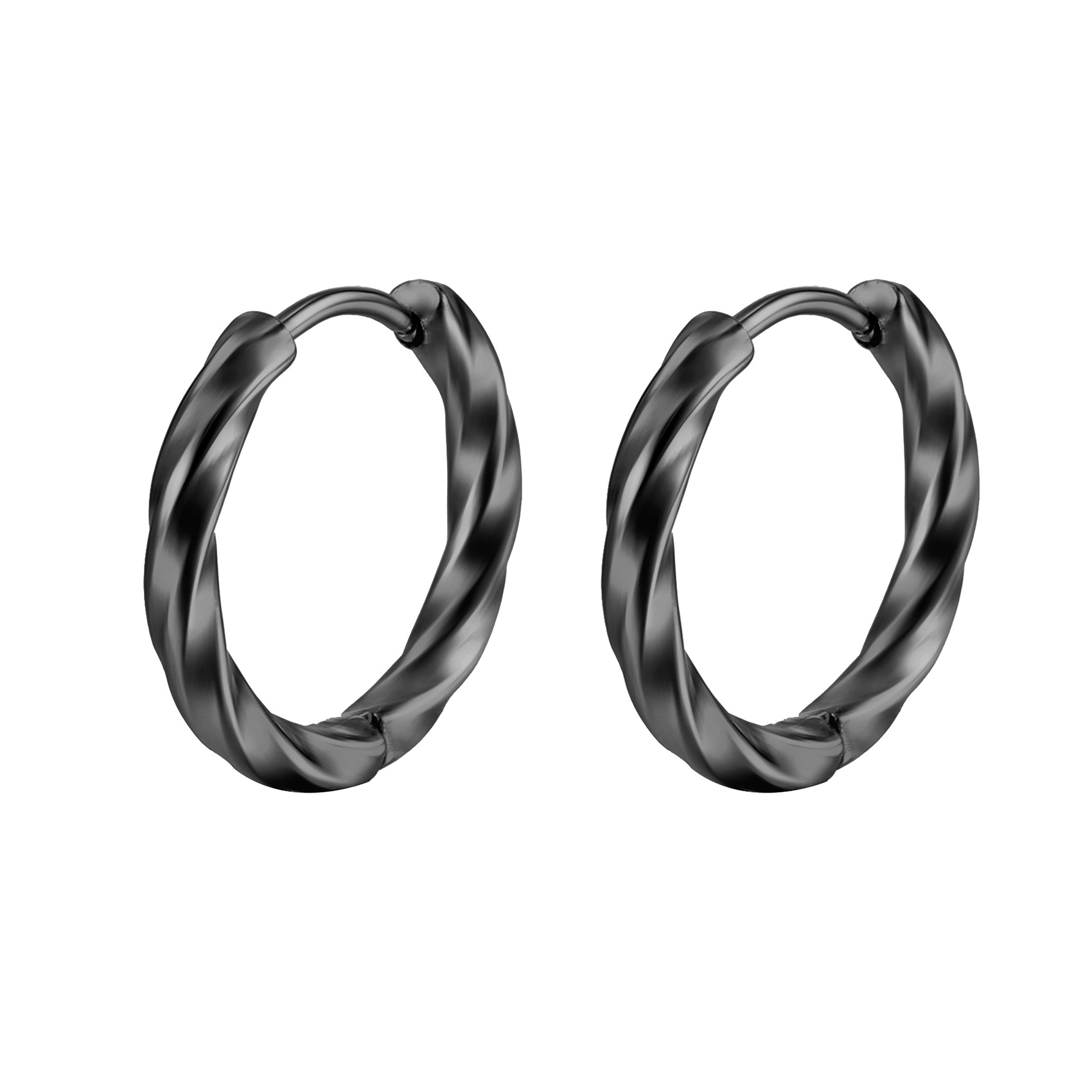 Hoop Earrings Classification 1 Pair Quantity PVD Coated 18K Gold Real Gold Plated Round 201 Stainless Steel Fashion Waterproof Non Tarnish Hoop Earrings