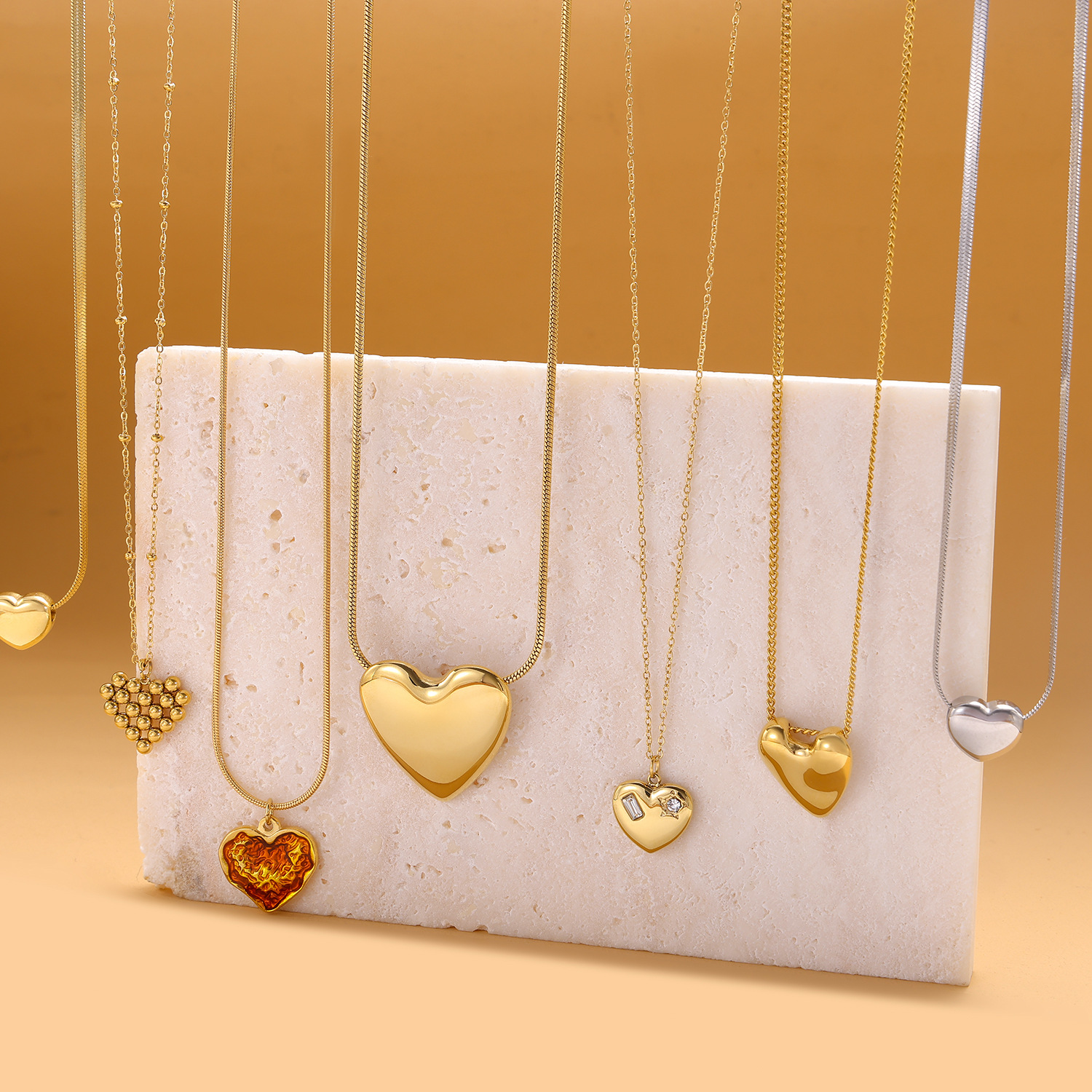 12g Weight Titanium Steel Pendant Material Pendant Necklace Classification Titanium Steel Chain Material cable chain Chain Type 1 Piece Quantity Holiday, Daily Occasion Titanium Steel Material Heart Shape Pattern All Seasons Season Women's Gender Simple Style Style Wholesale Jewelry Simple Style Heart Shape Titanium Steel Cable Chain Pendant Necklace 无