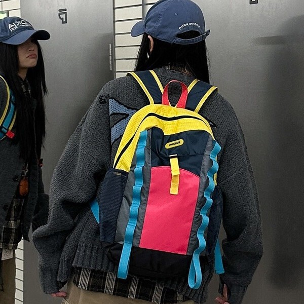 Spring and Autumn Trendy Color-Blocking Letter-Print Versatile Couple Backpack for Commuting and Travel Spring and Autumn Trendy Color-Blocking Letter-Print Versatile Couple Backpack for Commuting and Travel