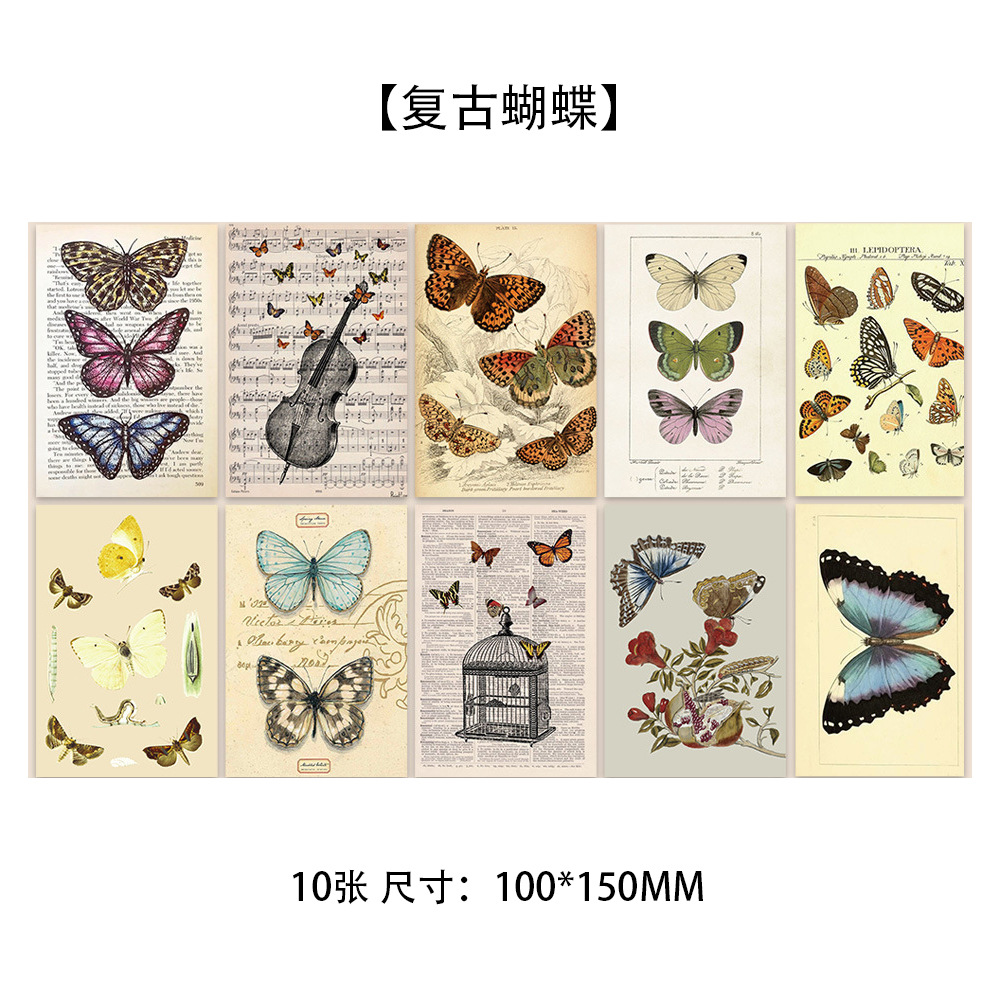 10 tarjetas de tinta micro tarjetas postales de dibujos animados de alto nivel dormitorio posters de pared decoración de fondo pegatinas de pared