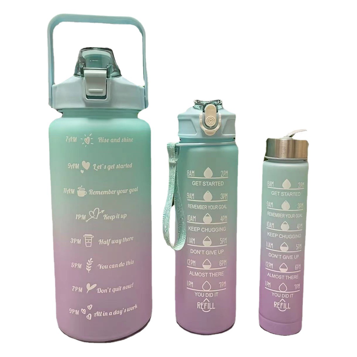 Taza de agua de gran capacidad de plástico esmerilado de dibujos animados espacio taza tamaño traje gradiente color taza conjunto transfronterizo deportes olla portátil