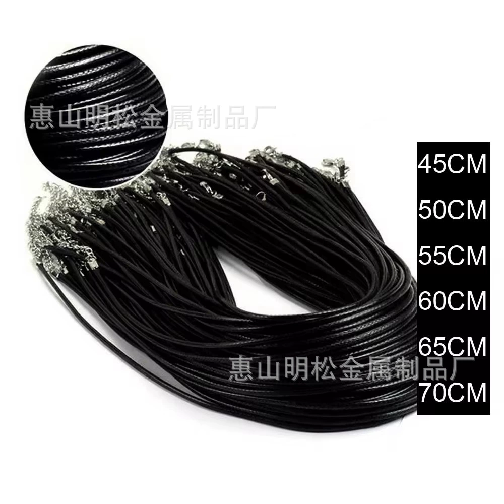 Шнур ожерелья оптом 2. 0 Корея восковая нить подвеска ювелирные изделия 1.5MM восковая веревка черный спот оптом