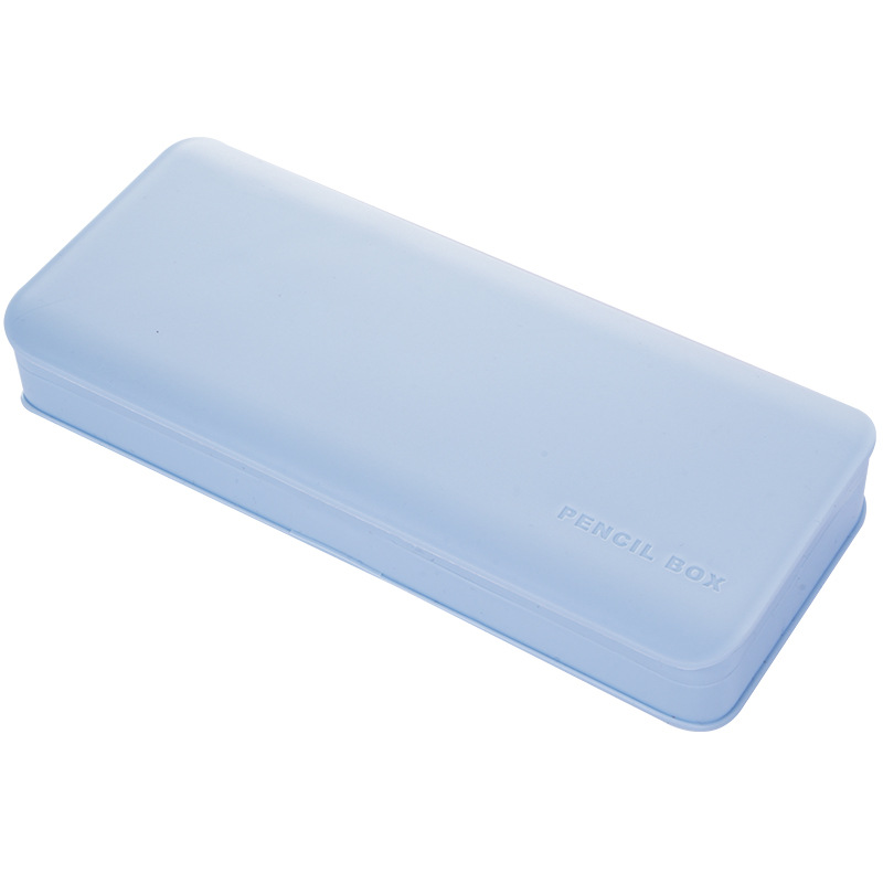 Caja de papelería de macaron hecha a mano pegamento de crema de bricolaje caja de lápices de plástico multifuncional impresión de flip texto de LOGO