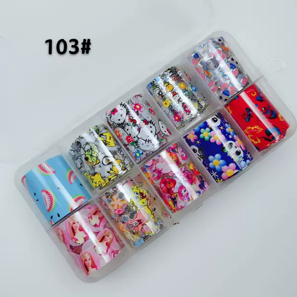 Nail art cartoon pattern fruit transfer paper star paper set