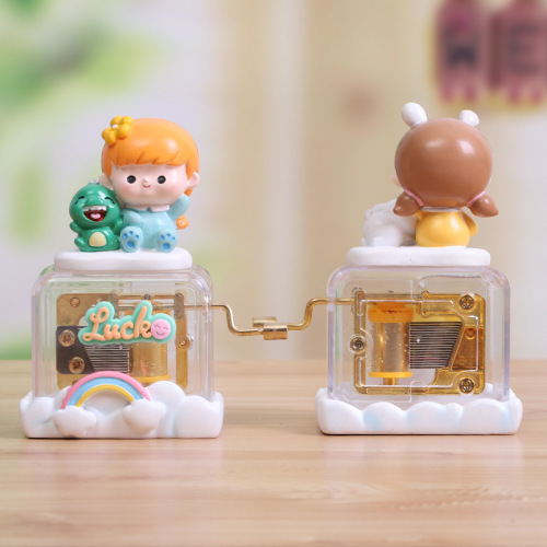Creative cute girl hand crank series music box cute girl decorative hand-made music birthday gift music box