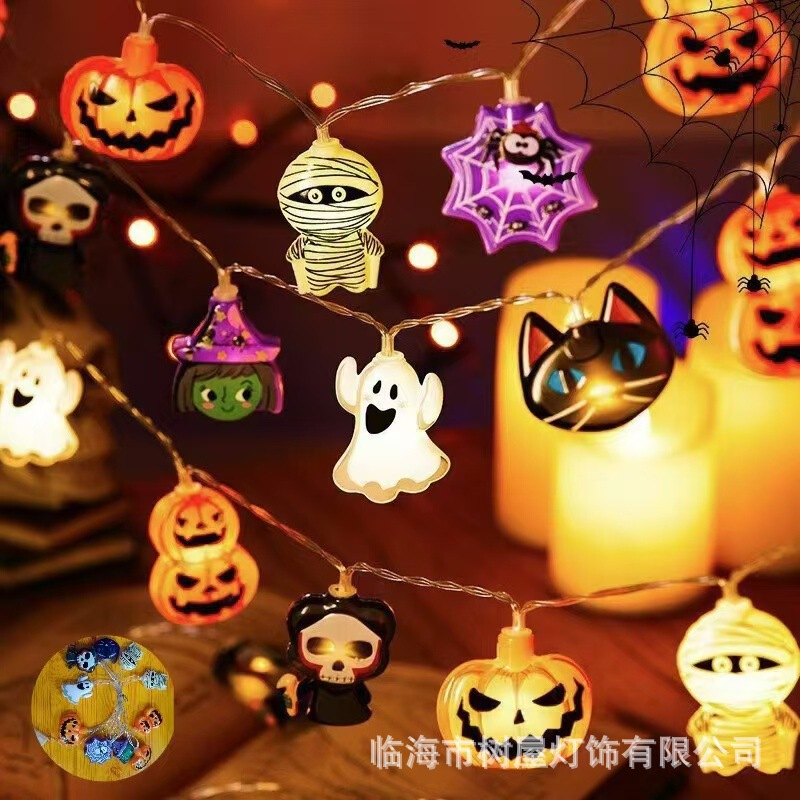 人気LEDクロスボーダーアマゾンハロウィンデコレーションパンプキンゴーストライトストリング装飾飾り付け吊り下げ飾りハロウィンデコレーション|undefined