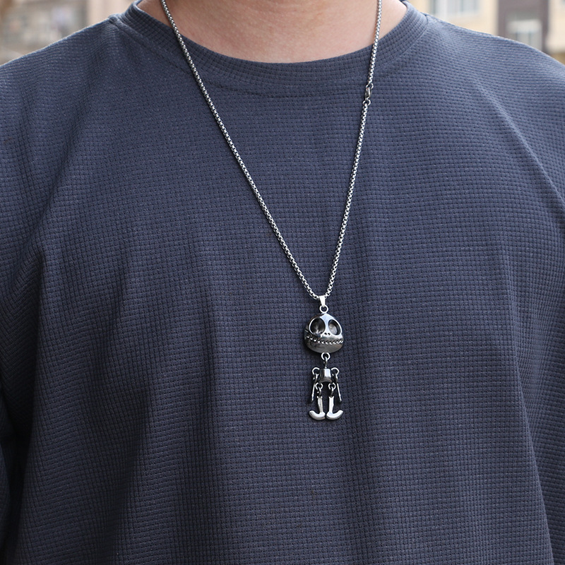 Fashionable Hip-hop Street Internet Celebrity Pendant Sweater Chain, New Alien Ghost Skull Necklace Trend_voghion.com