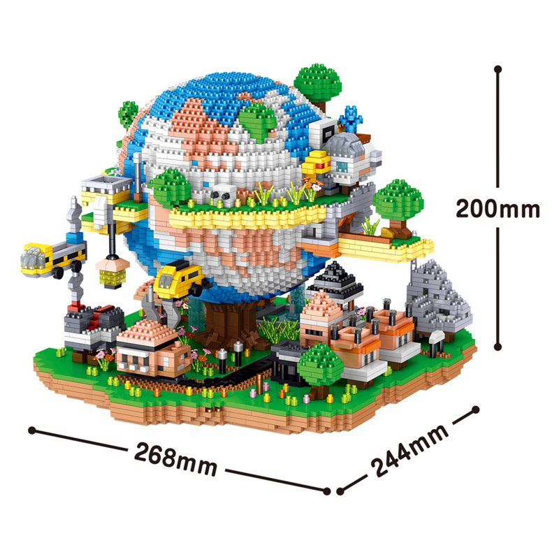 Zhe Gao diversión 8302 Aldea Global partículas de diamante en miniatura de alta dificultad de montaje creativo modelo de bloques de construcción de juguete de regalo