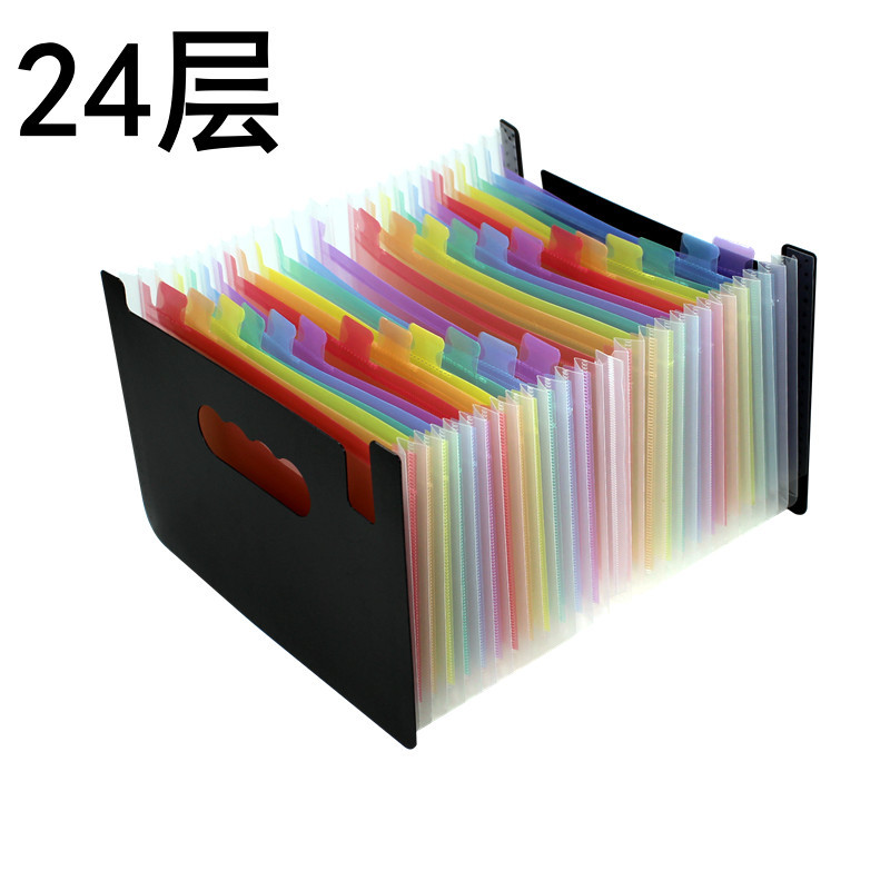 Transfronterizo dedicado gran capacidad A5 Mini pequeño tamaño órgano clip multi-capa carpeta factura sola bolsa de almacenamiento retráctil de pie