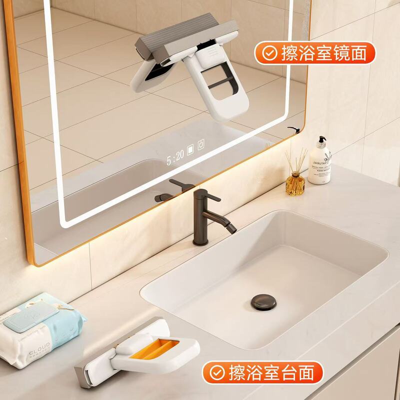 家用桌面干湿喷水迷你手持小拖把免手洗清理室内两用小型胶棉拖把|undefined