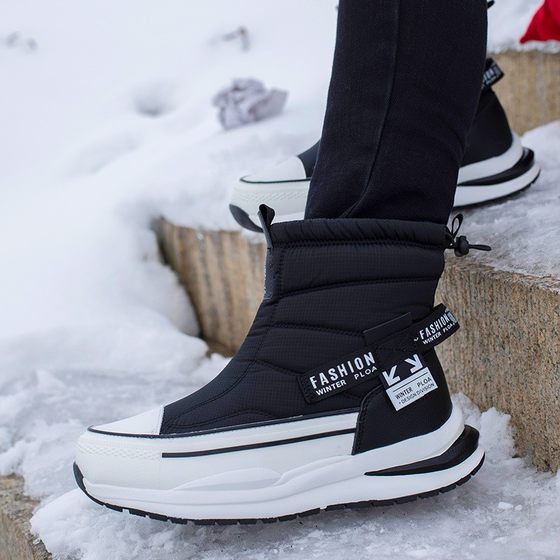 in stock Winter fleece-lined Waterproof Casual Men's Cotton Shoes Short Tube Women's Snow Boots Thickened Warm Non-slip Couples Cotton Boots