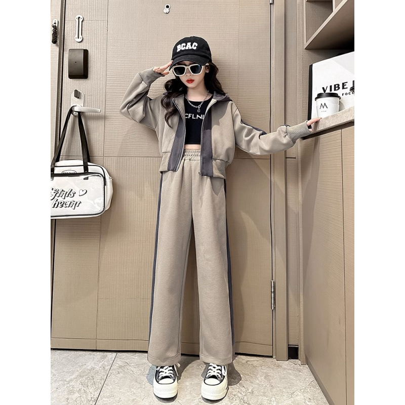 Children's Hooded Jacket And Pants Set For Girls Autumn Fashion_voghion.com